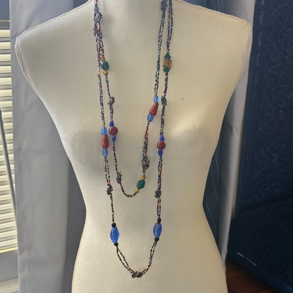 Multicolor Beaded Long Necklace - Women Jewelry